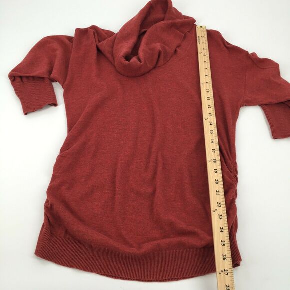 Motherhood Maternity Cowl Neck 3/4 Sleeve Pullover Tunic Sweater Small Rust Red - Picture 6 of 6